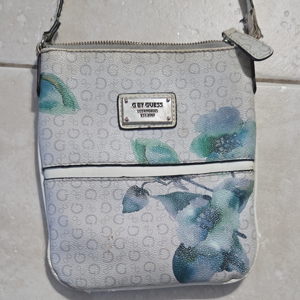 GUESS Floral Crossbody Bag - Blue and White